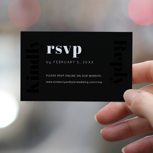 Modern simple wedding website online rsvp enclosure card