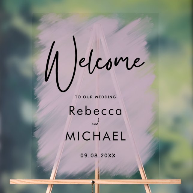 Modern simple wedding welcome acrylic sign (Neutral)