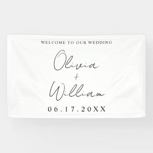 Modern Simple Wedding Welcome Banner