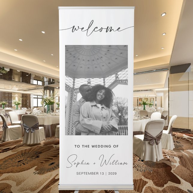 Modern Simple Wedding Welcome Photo Retractable Banner (Creator Uploaded)