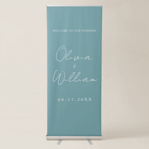 Modern Simple Wedding Welcome Retractable Banner