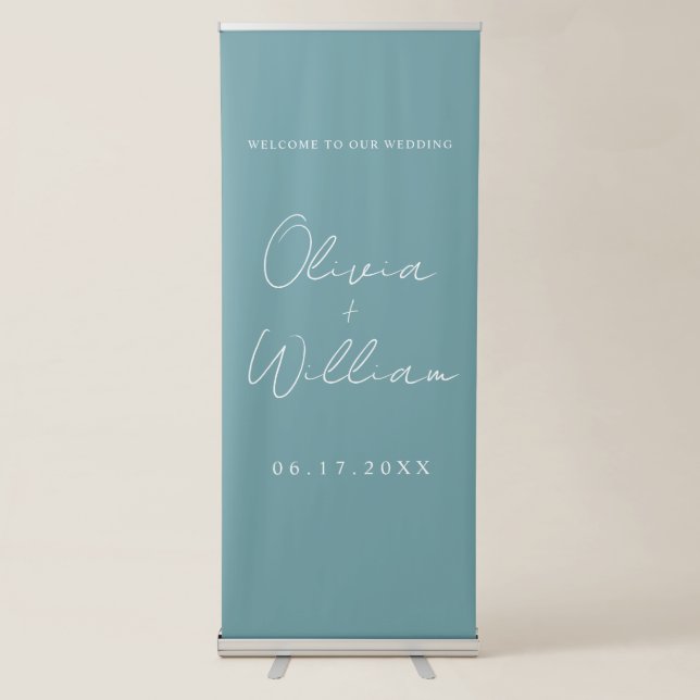 Modern Simple Wedding Welcome Retractable Banner (Front)