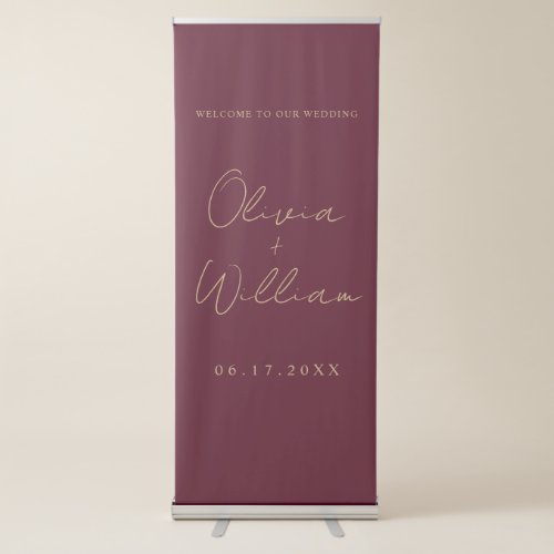 Modern Simple Wedding Welcome Retractable Banner