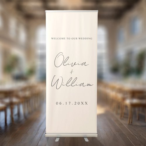 Modern Simple Wedding Welcome Retractable Banner