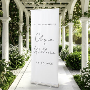 Modern Simple Wedding Welcome Retractable Banner