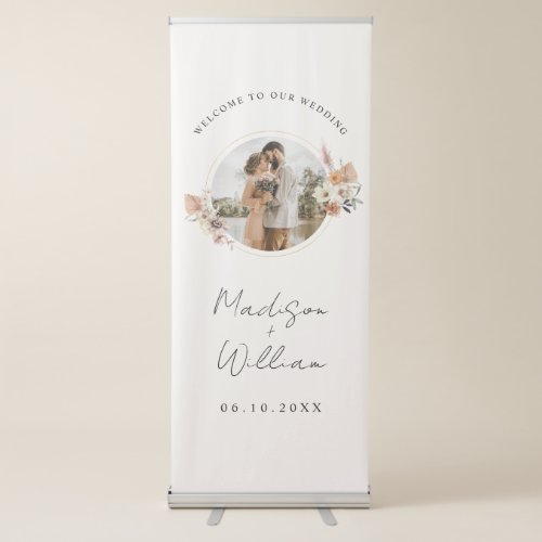 Modern Simple Wedding Welcome Retractable Banner