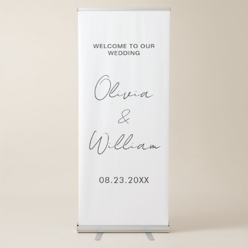 Modern Simple Wedding Welcome Retractable Banner