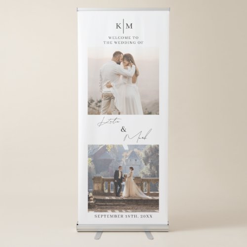 Modern Simple Welcome To Our Wedding 2 Photo Sign 