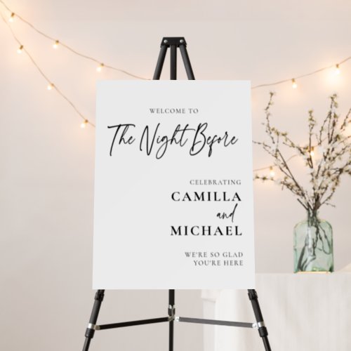Modern Simple Welcome to the Night Before Sign