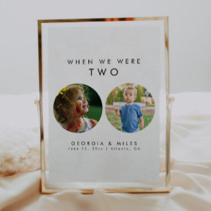 Modern Simple When We Were Age Photo Table Number