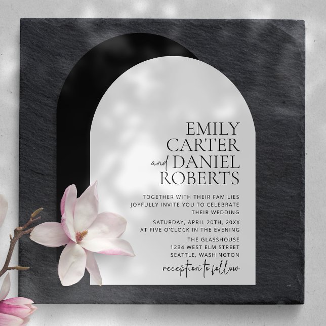 Modern, simple, white and black, reception  invitation (Creator Uploaded)