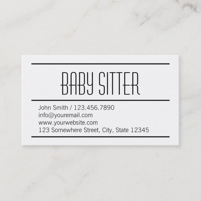 Modern Simple White Baby Sitter Business Card | Zazzle.com