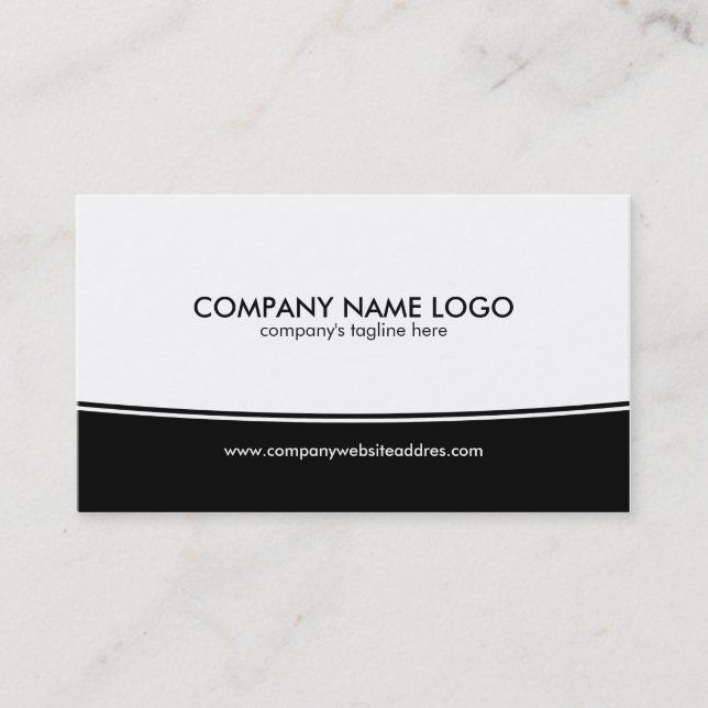 Modern Simple White Black Decorative Stripe Business Card (Front)