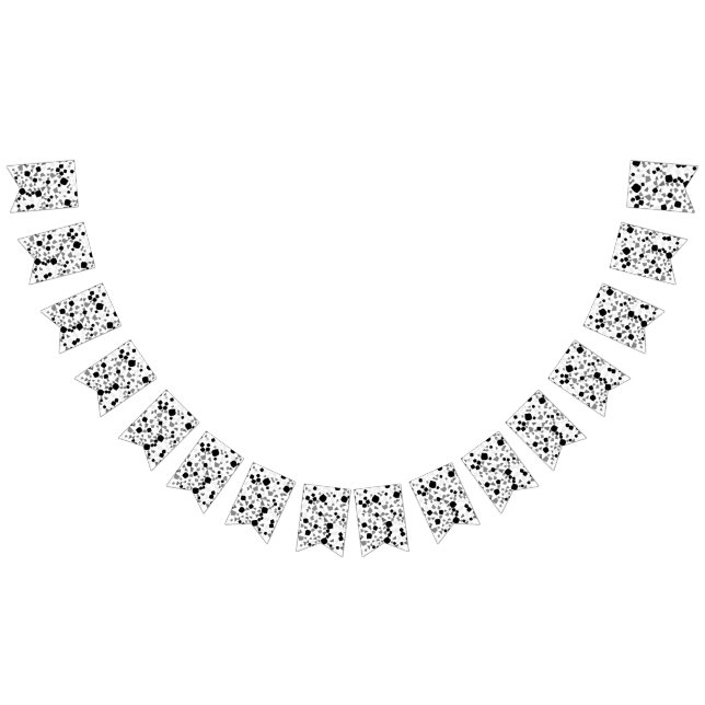 Modern Simple White Black Grey Terrazzo bunting  Flags (All)