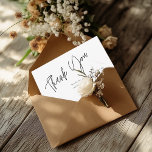 Modern Simple White Bridal Shower Thank You Card<br><div class="desc">This is Minimalist Bridal Shower Thank You Card template. Black and white design with modern script looks trendy and elegant and will be great for any Bridal Party.</div>