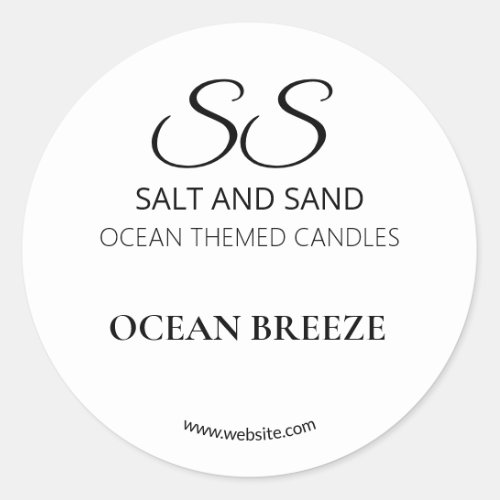 Modern Simple White Candle Product Labels