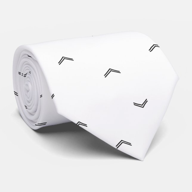 Modern simple white gray pattern for him neck tie (Rolled)