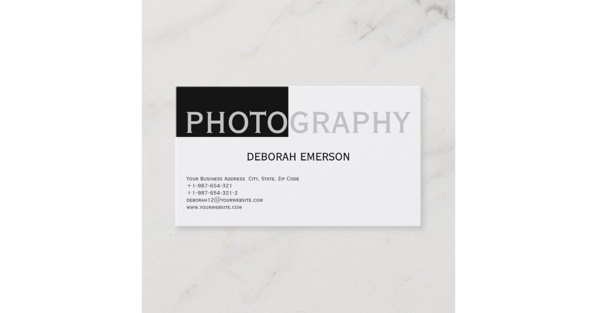 Modern Simple White Grey Black Business Card | Zazzle