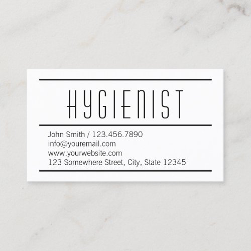Modern Simple White Hygienist Business Card