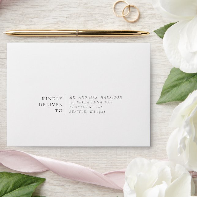 Modern Simple White Kindly Deliver To Envelope (Wedding)