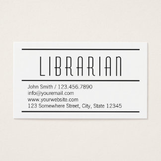 Librarian Business Cards Templates Zazzle Modern Simple White Librarian Business Card