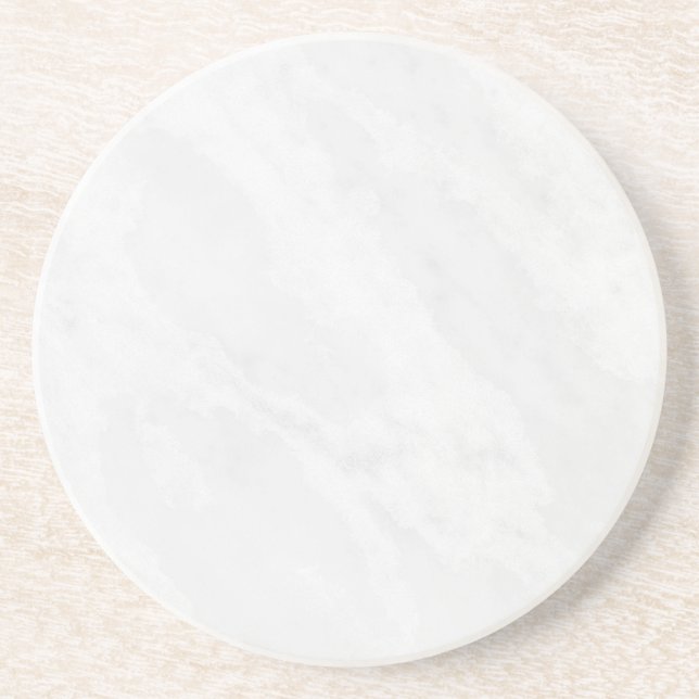 Modern Simple White Marble Rustic Paper Coaster (Front)