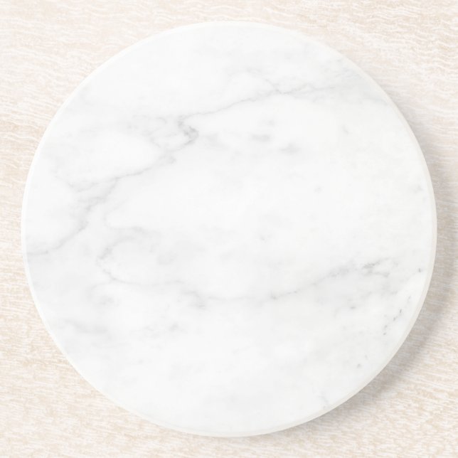 Modern Simple White Marble Rustic Paper Coaster (Front)
