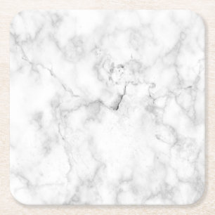 Modern Simple White Marble Rustic Paper Coaster