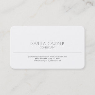 Modern Simple White Minimalist Creative Consultant Business Card