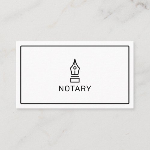 Modern simple white notary loan signing agent business card