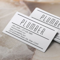 Modern Simple White Plumbing Business Card