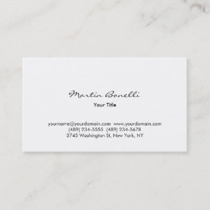 Modern Simple White Professional Business Card