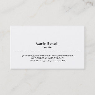 Modern Simple White Professional Business Card