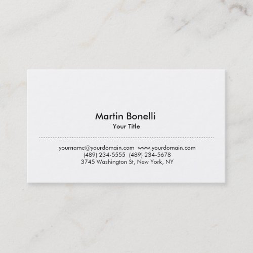 Modern Simple White Professional Business Card