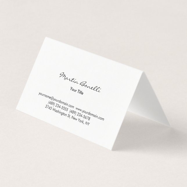 Modern Simple White Professional Business Card (Front)