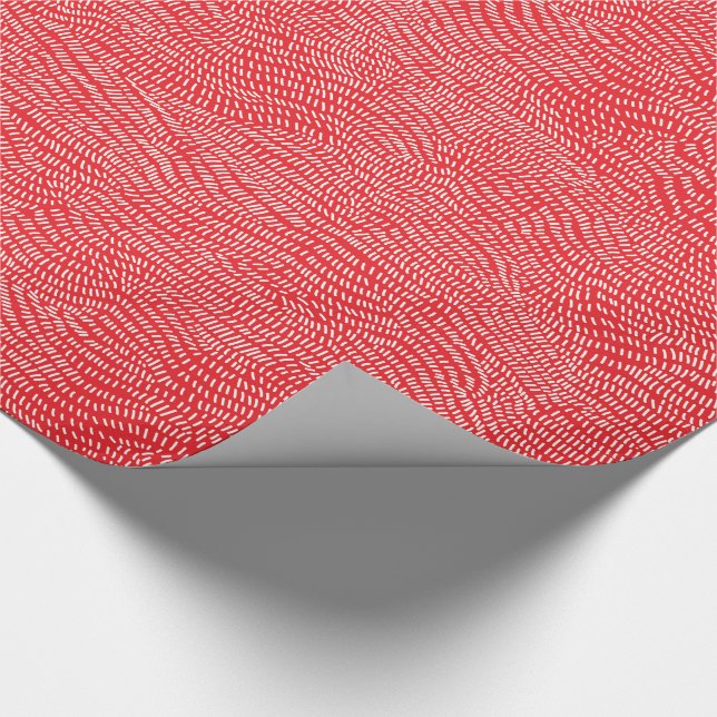 Modern Simple White Red Gift Wrapping Paper (Corner)