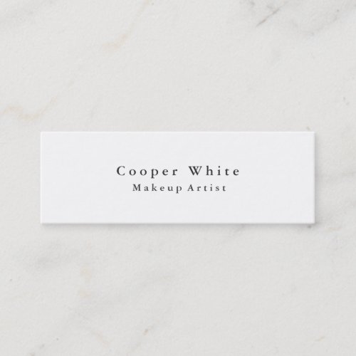 Modern Simple White Skinny Makeup Artist Stylist Mini Business Card