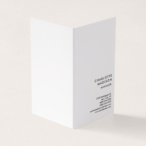 Modern Simple White Trendy Minimalist Plain Business Card