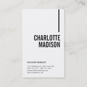 Modern Simple White Trendy Minimalist Plain Business Card
