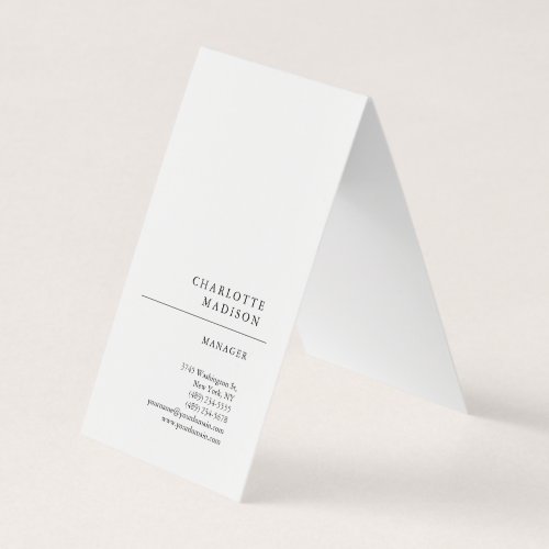 Modern Simple White Trendy Minimalist Plain  Business Card