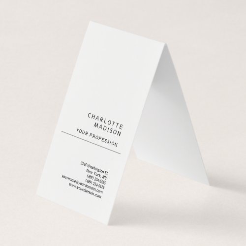Modern Simple White Trendy Minimalist Plain  Business Card