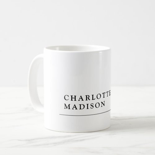 Modern Simple White Trendy Minimalist Plain Coffee Mug