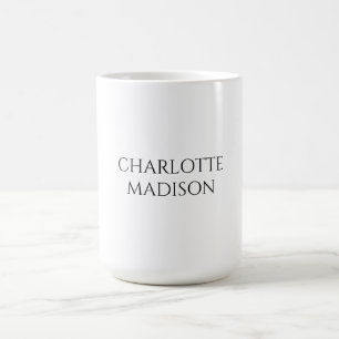 Modern Simple White Trendy Minimalist Plain  Coffee Mug
