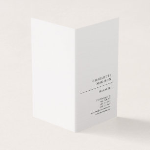 Modern Simple White Trendy Minimalist Plain Linen Business Card