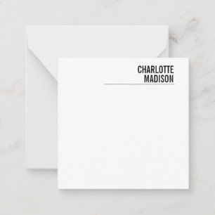 Modern Simple White Trendy Minimalist Plain  Note Card