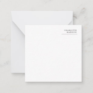Modern Simple White Trendy Minimalist Plain Note Card