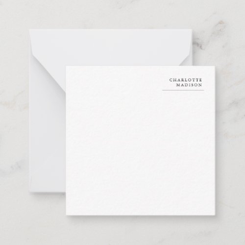 Modern Simple White Trendy Minimalist Plain  Note Card