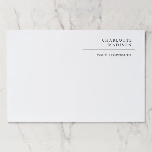 Modern Simple White Trendy Minimalist Plain  Paper Pad