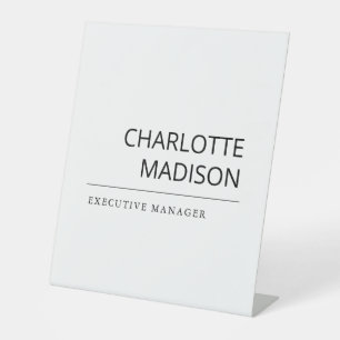 Modern Simple White Trendy Minimalist Plain Pedestal Sign