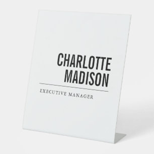 Modern Simple White Trendy Minimalist Plain Pedestal Sign